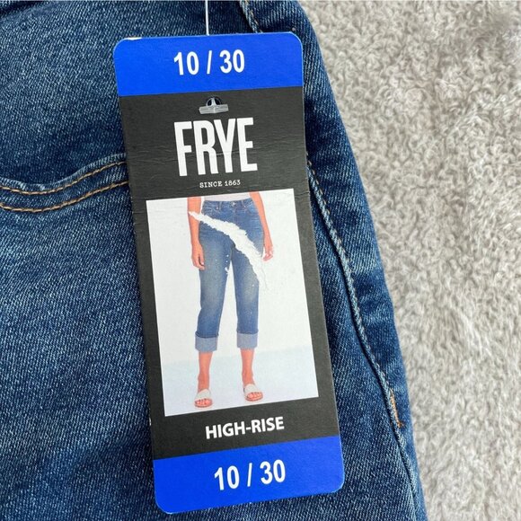 NEW Frye High-Rise Women's Size 10/30 Blue Cuffed Jeans - Picture 9 of 10